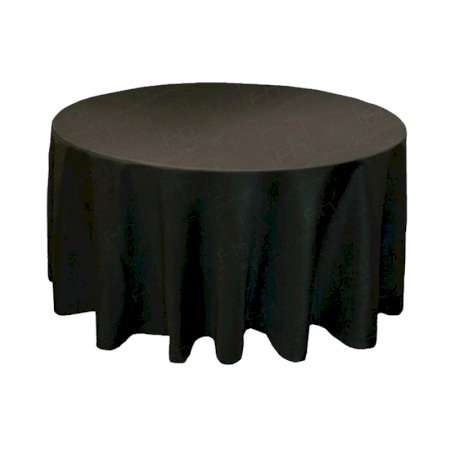 108 inch Round Black Tablecloth (for 4ft)