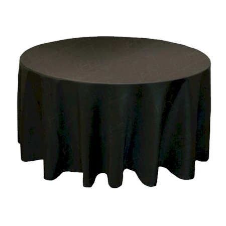 118 inch Round Black Tablecloth (for 5ft/5ft6)