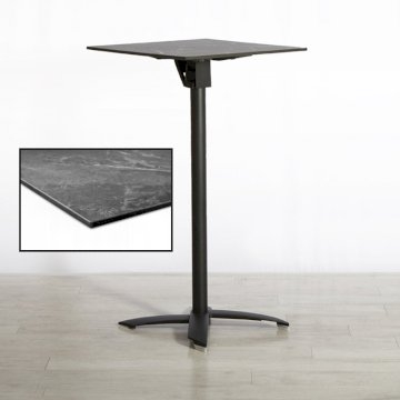 600mm Black Marble Square Poseur Table