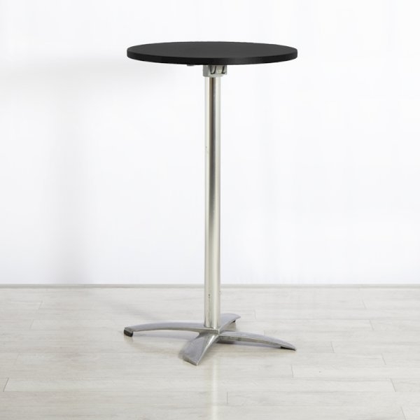 600mm Black Round Poseur Table