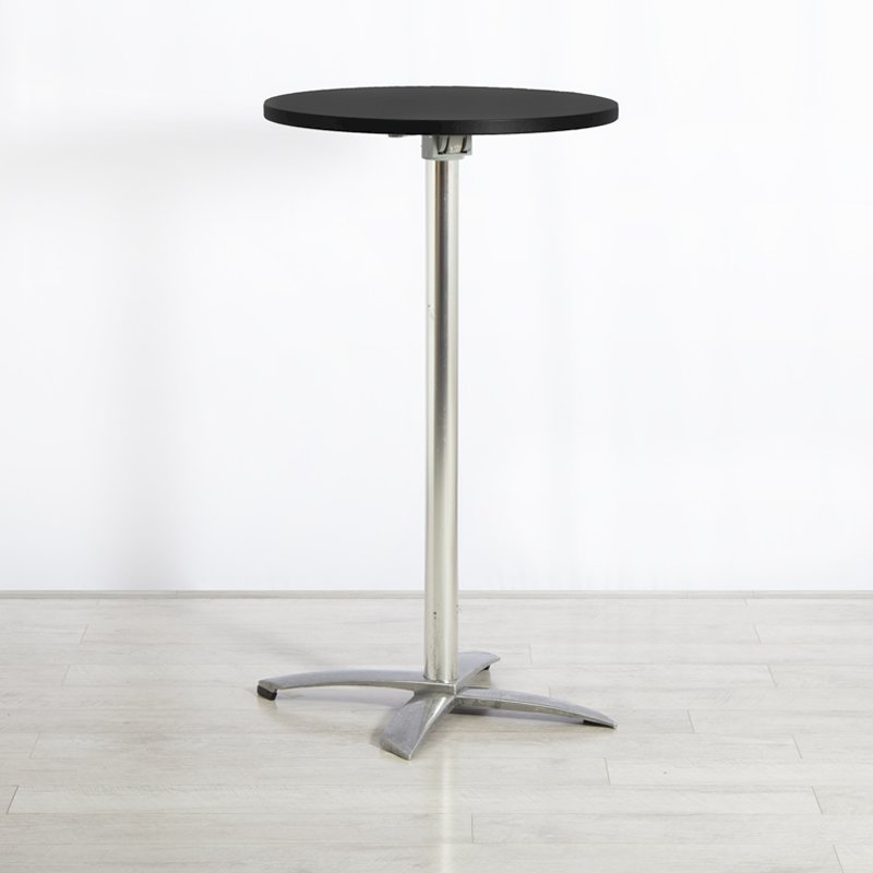 600mm Black Round Poseur Table