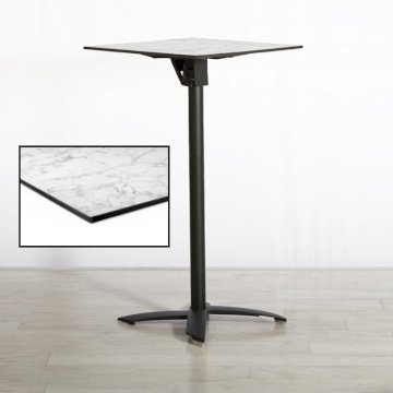 600mm White Marble Square Poseur Table