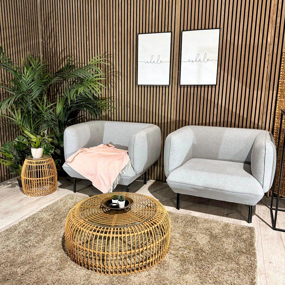 Dove Armchairs with Miami Tables